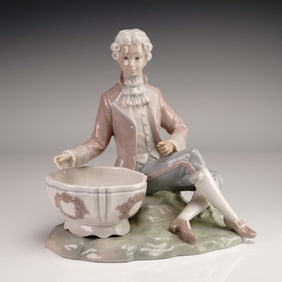 Lladro Porcelain Figurine, Boy Jewelry Dish 1004714