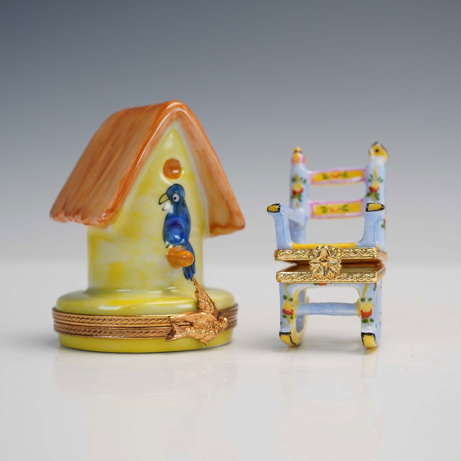 2pc Limoges France Hand Painted Porcelain Trinket Boxes (1 of 7)