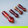 4pc Brazilian Figa Hand Amulets, Hand-Carved Wood & Amber Color Resin