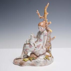 Rare Pre-1960s Lladro Figurine, Girl with Lamb by Arnel
