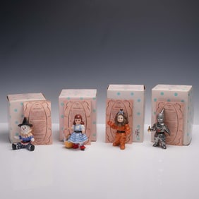 4pc Madame Alexander Porcelain Figural Boxes " Wizard of Oz Characters