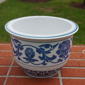 Liling Qunli Porcelain Factory Furong Underglaze-Blue Jardiniere