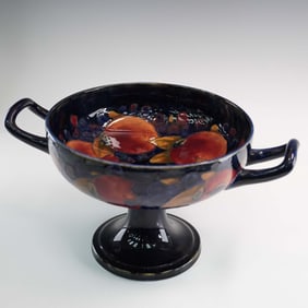 Moorcroft Pottery Pedestal Comport Pomegranate Pattern