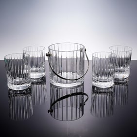 5pc Baccarat Harmonie Ice Bucket plus Tumblers