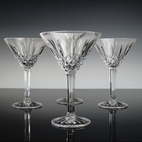 4pc Set Waterford Crystal Lismore Martini Glasses