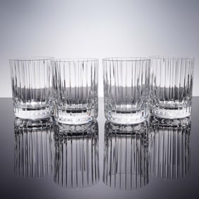 4pc Baccarat Crystal Tumblers, 17oz Harmonie