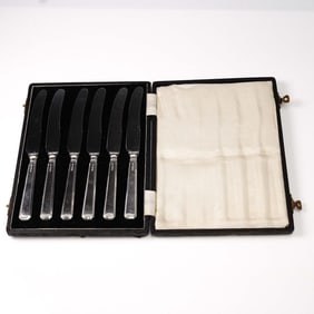 John Biggin Ltd. Sterling Silver Handle 6pc Knife Set