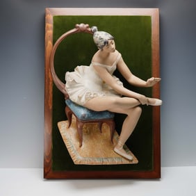 Lladro Porcelain Plaque, Mounted Ballerina 1012054