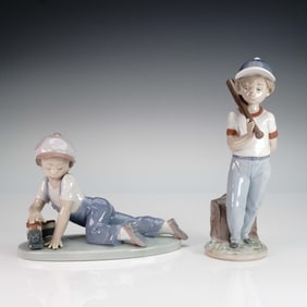 2pc Lladro Porcelain Figurines 07610 and 07619 with Original Boxes