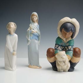 3pc Lladro Porcelain Figurines