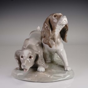 Lladro Porcelain Figurine 1000442, Couple of Cocker Spaniels