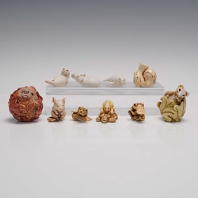 10pc Adam Binder and Harmony Kingdom Resin Animal Figurines