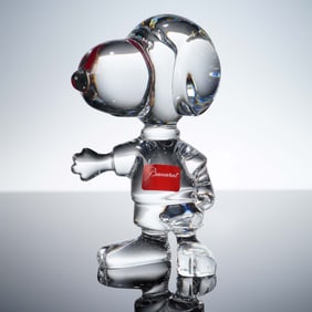 Baccarat Crystal Figurine, Snoopy with Box