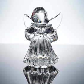 Baccarat Crystal Figurine, Guardian Angel with Songbook, Boxed