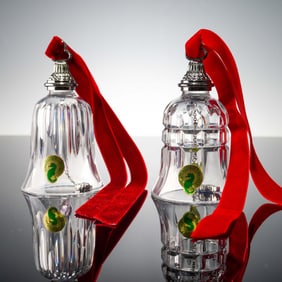 2pc Waterford Crystal Figurines, 9th & 10th Edition Bell Ornaments