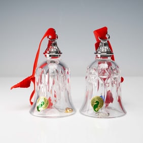 2pc Waterford Crystal 12 Days of Christmas Bells - 5 Golden Rings & 6 Geese
