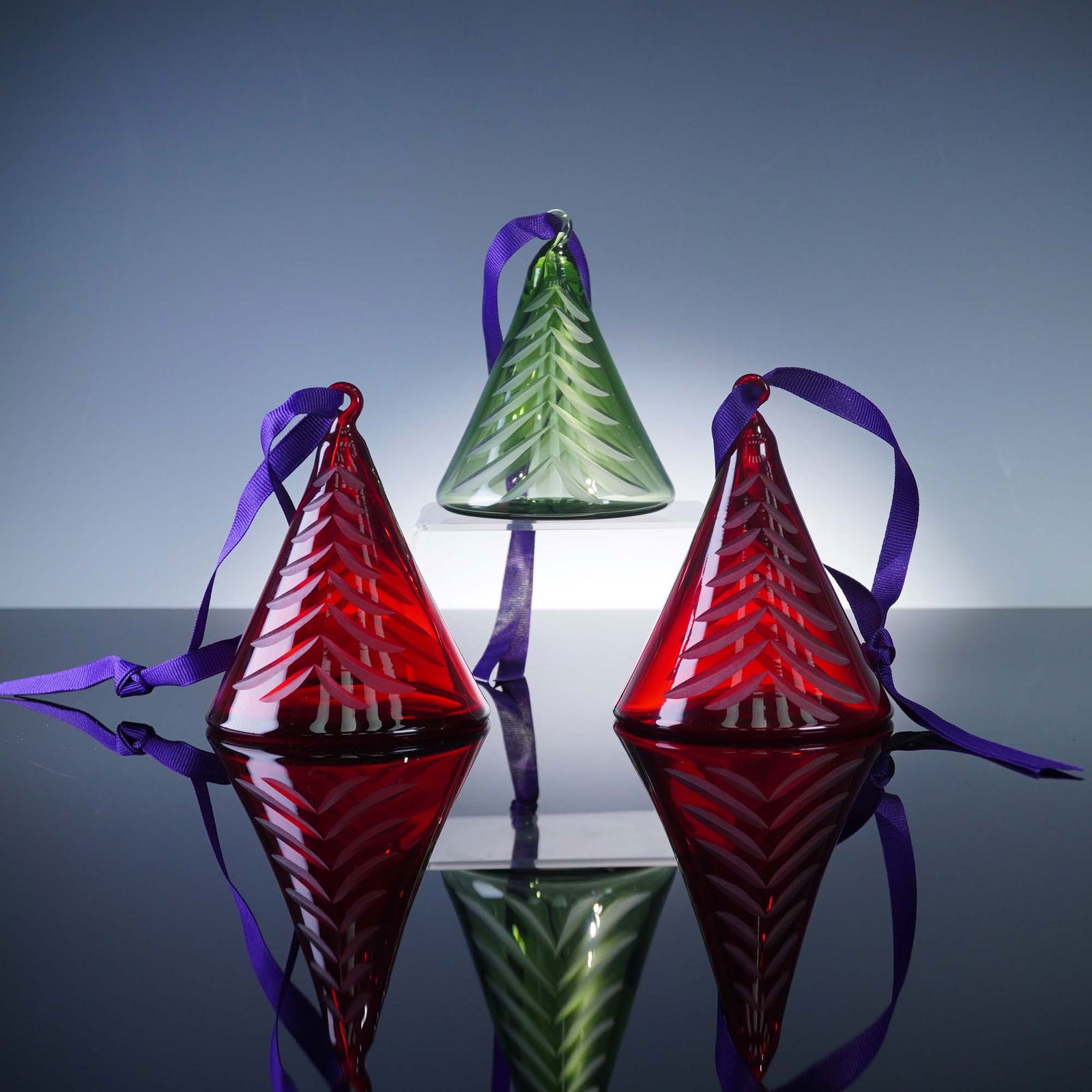 3pc William Yeoward Crystal Tree Ornaments (1 of 9)