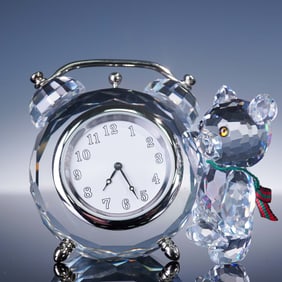 Swarovski Crystal Kris Bear Table Clock