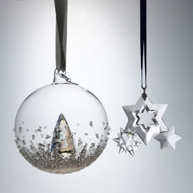 2pc Swarovski Crystal Annual Ornaments