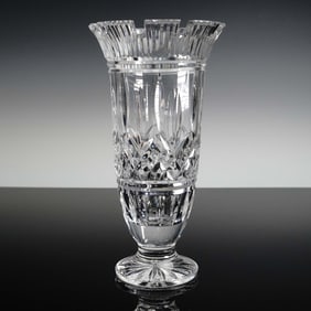 Waterford Crystal Footed Vase with Flared Rim