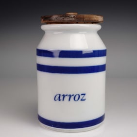 Lladro Porcelain Canister, Arroz Kitchen Jar
