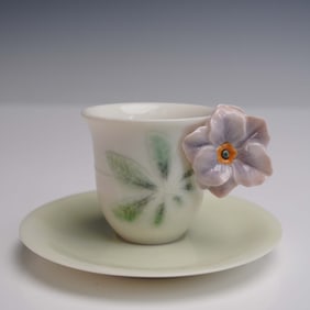 Lladro Porcelain Cup and Saucer Set, Rose 1006050