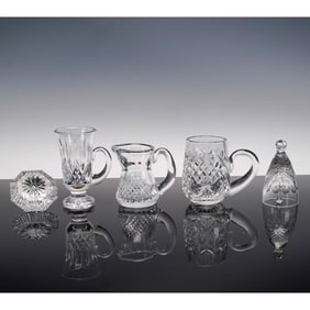 5pc Waterford Crystal Assorted Tableware Group
