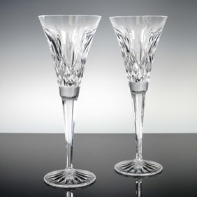 Pair of Waterford Crystal Lismore Toasting Flute