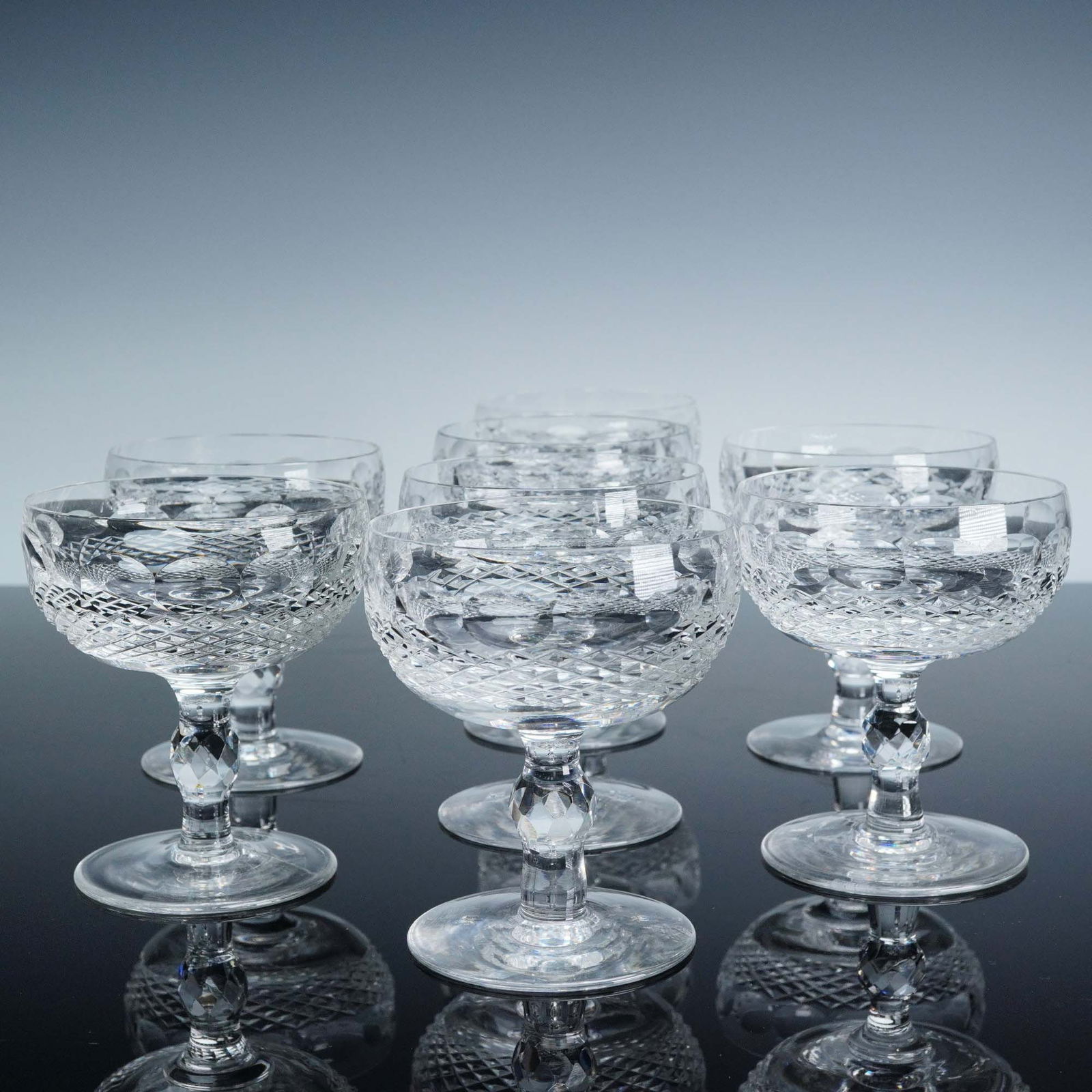 8pc Waterford Crystal Champagne Glasses, Colleen Short Stem (1 of 4)