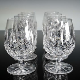 8pc Waterford Crystal Small Brandy Glasses, Lismore