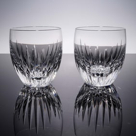 2pc Baccarat Crystal Tumblers, Massena
