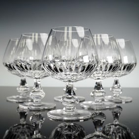 6pc Crystal Brandy Glasses Set, Christine Pattern Style
