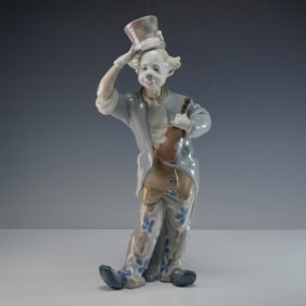 Lladro Porcelain Figurine, Clown with Violin 1001126