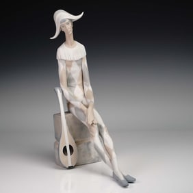 Lladro Porcelain Figurine, Sad Harlequin 1014558