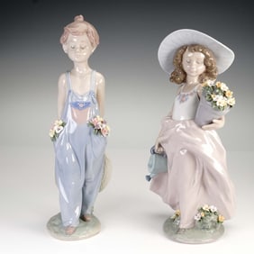 2pc Lladro Figurines Pocket Full of Wishes 01007650 & A Wish Come True 7676