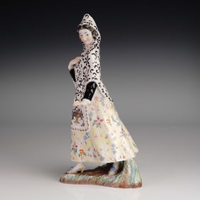 Nalda Porcelain Figurine, Woman in Black Mantilla