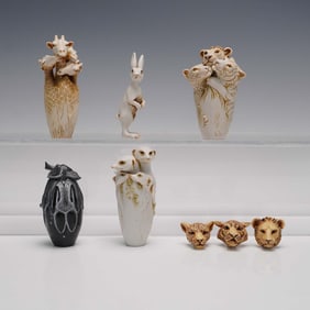 6pc Adam Binder Editions Animal Figurines with COAs