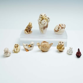 10pc Adam Binder and Harmony Kingdom Bird Figurines