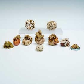 10pc Adam Binder and Harmony Kingdom Resin Animal Figurines