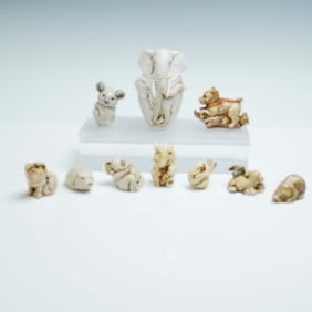 10pc Adam Binder Edition Figurine Collection with Trunk Call Trinket Box