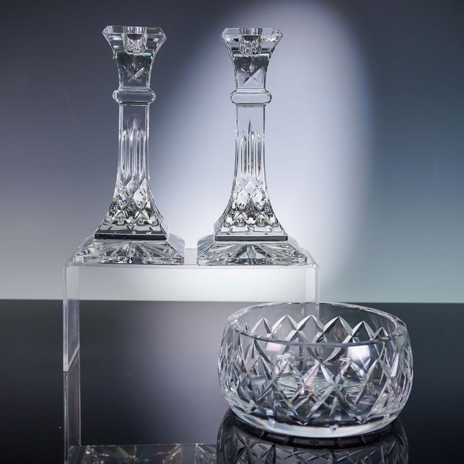 3pc Waterford Crystal, Candlesticks & Bowl (1 of 9)