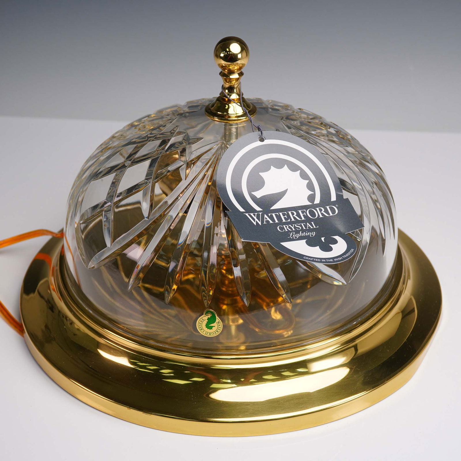 Waterford Crystal Semi-Flush Ceiling Light with Brass Mount (1 of 10)