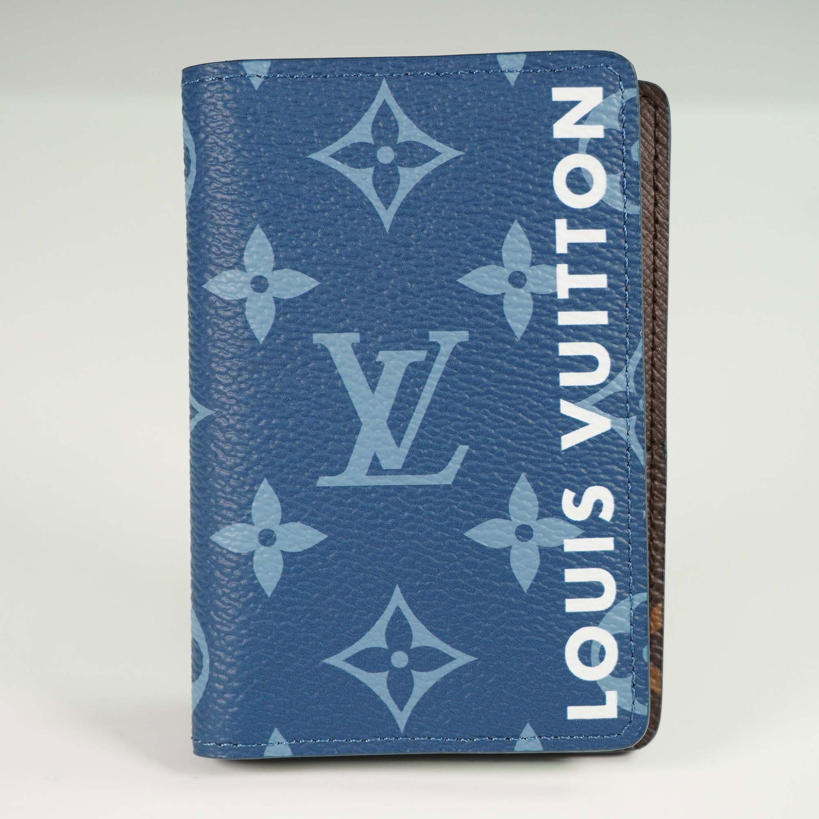 Louis Vuitton Monogram Pocket Organizer, Blue and Brown (1 of 4)