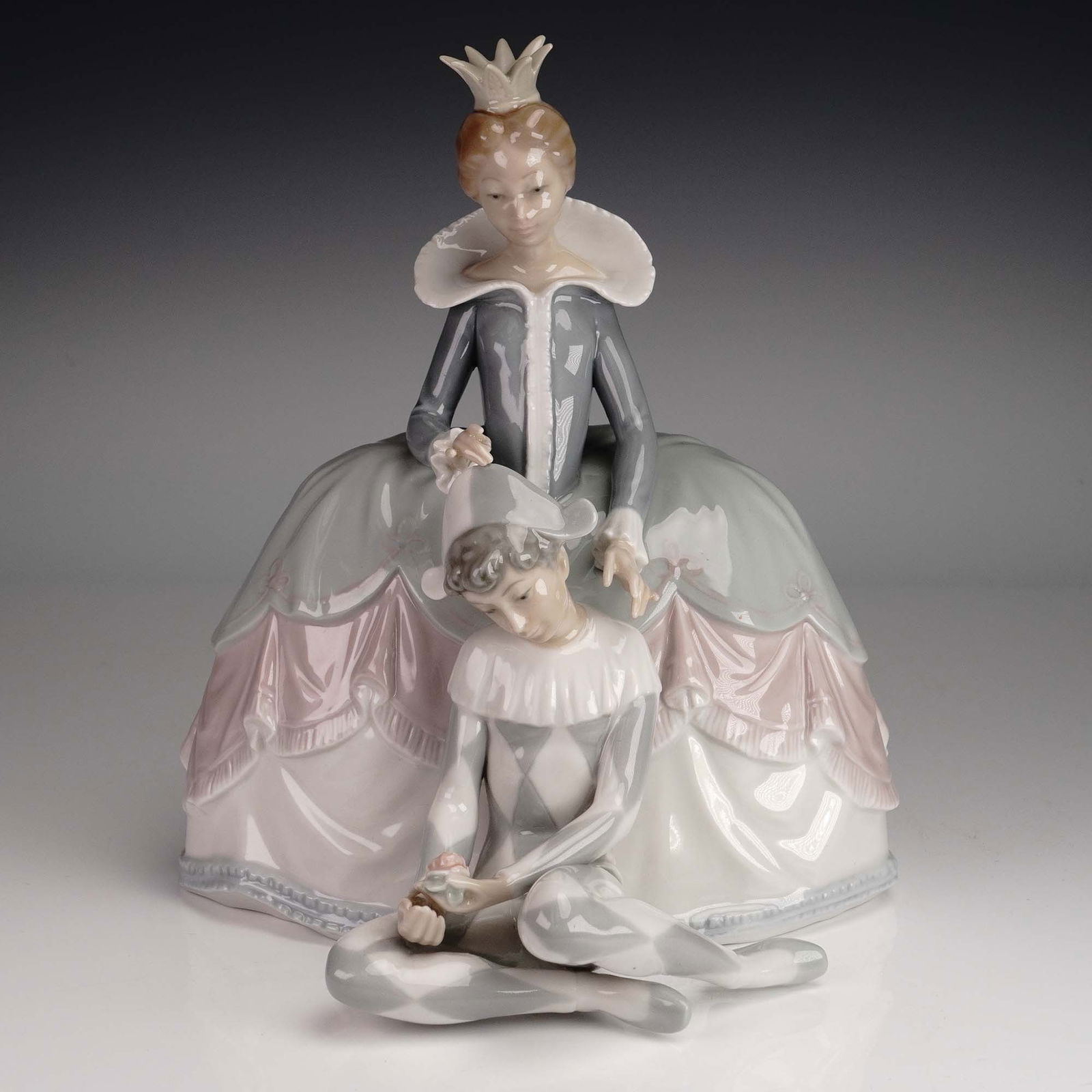 Lladro Porcelain Figurine, Lady With Young Harlequin 1004883 (1 of 3)