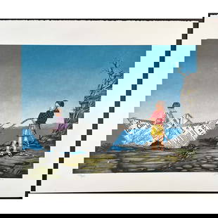 Tito Salomoni (Italian 1920-1989) Lithograph Toy Boat signed: Lithograph titled Toy Boat Signed lower right numbered 139/200 Sight size 23" x 29"