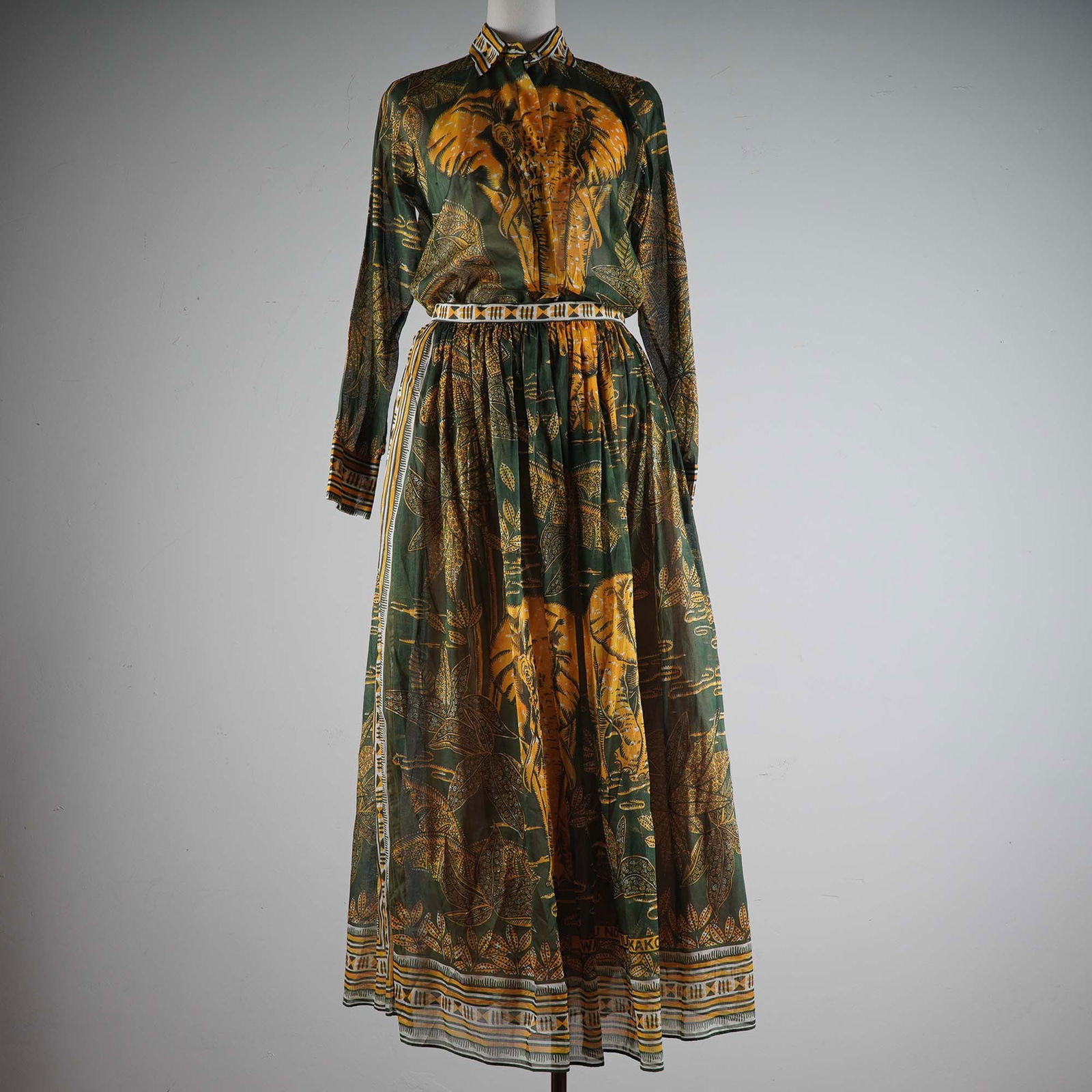 Valentino Made in Italy Elephant and Jungle Print Maxi Dress & Blouse Set (1 of 8)
