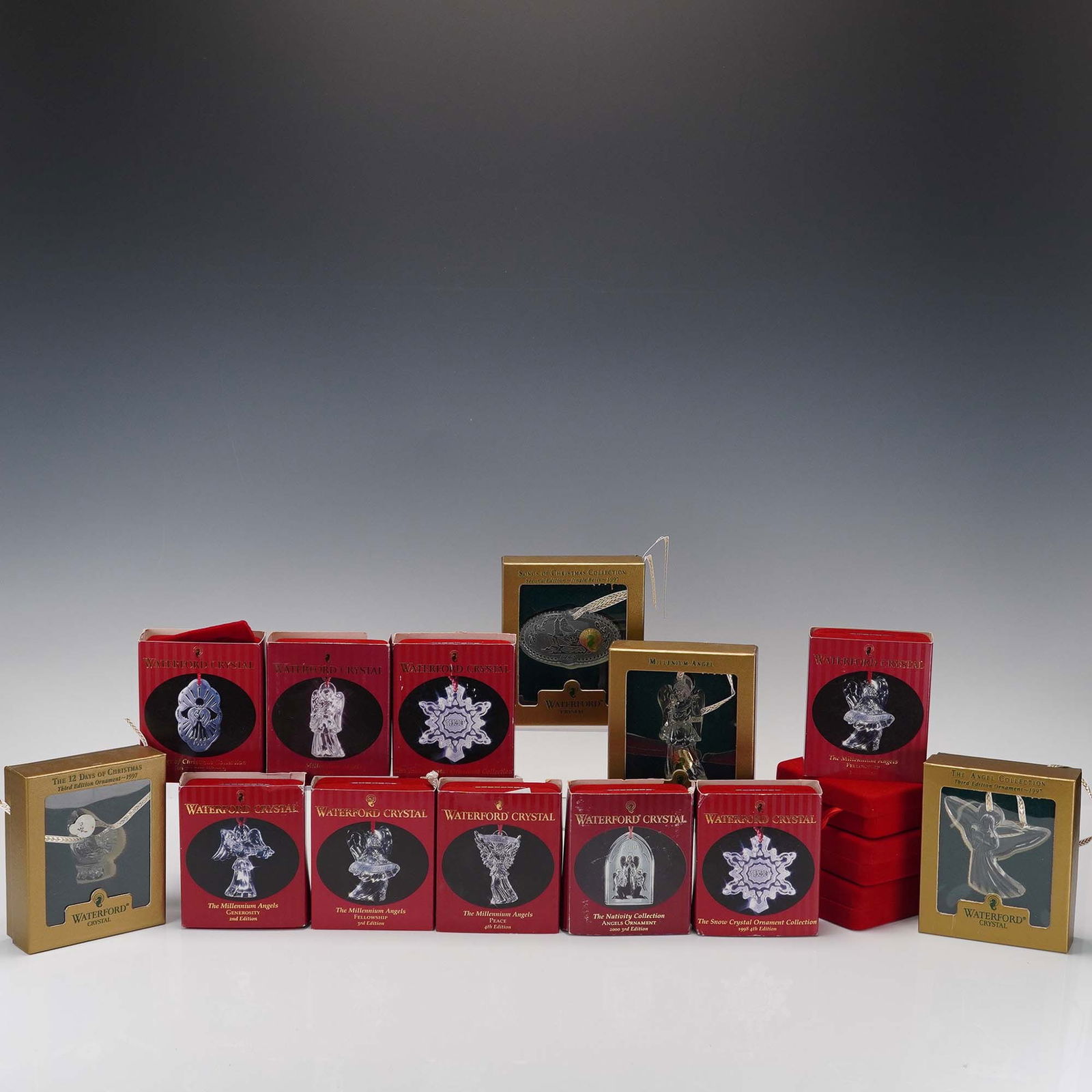 16pc Waterford Crystal Christmas Ornaments Assortment (1 of 3)