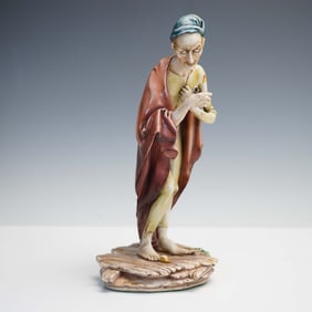 A. Borsato Porcelain Figurine, Elderly Man with Candle