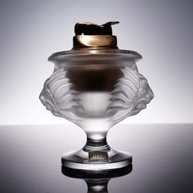 Lalique Crystal Lighter, Lion Head Design