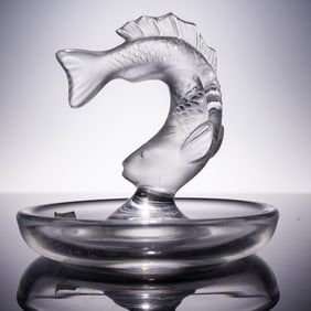 Lalique Crystal Ring Dish, Fish Motif